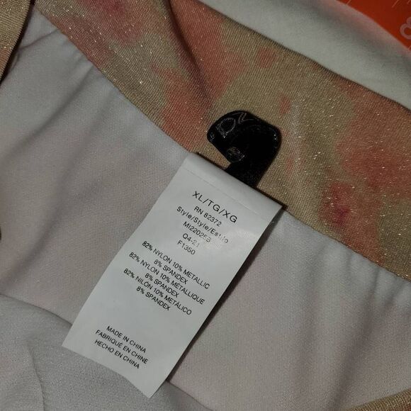 NWT Ibiza Beige and Peach Shimmer Highwaist bikini set XL - Picture 3 of 6